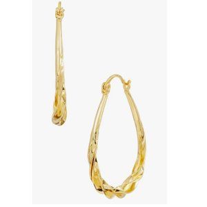 Savvy Cie Gold Twist Hoop Earrings